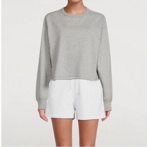 Reigning Champ Light Gray Cropped Crewneck Sweatshirt